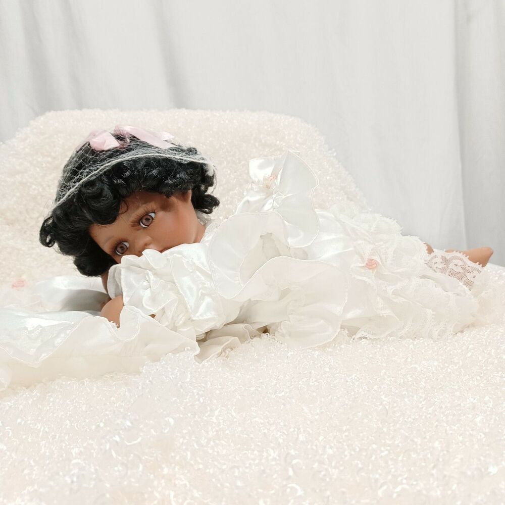 Artmark Debutante African American Doll with Pillow, Porcelain